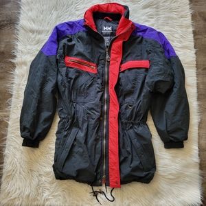Vintage Europa by Helly Hansen Ski Jacket Size L Black Red Purple 80s 90s Parka